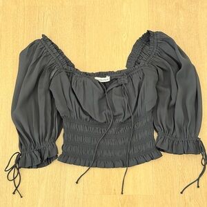 A&F Ruched Square Neck Top